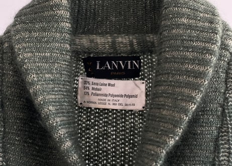70s lanvin mohair shawl collar cardigan