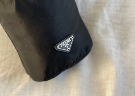 prada nylon "巾着" bag black
