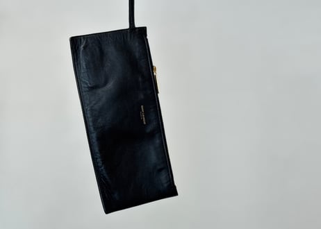 saint laurent leather logo pouch