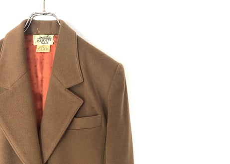 hermes pure cashmere tailored jacket dead stock