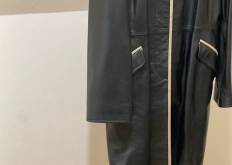 balmain leather coat