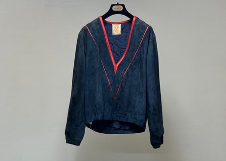 80s loewe leather sweat shirt