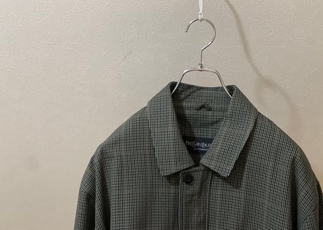 yves saint laurent blouson check green