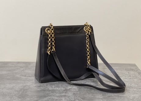 salvatore ferragamo gold chain leather bag