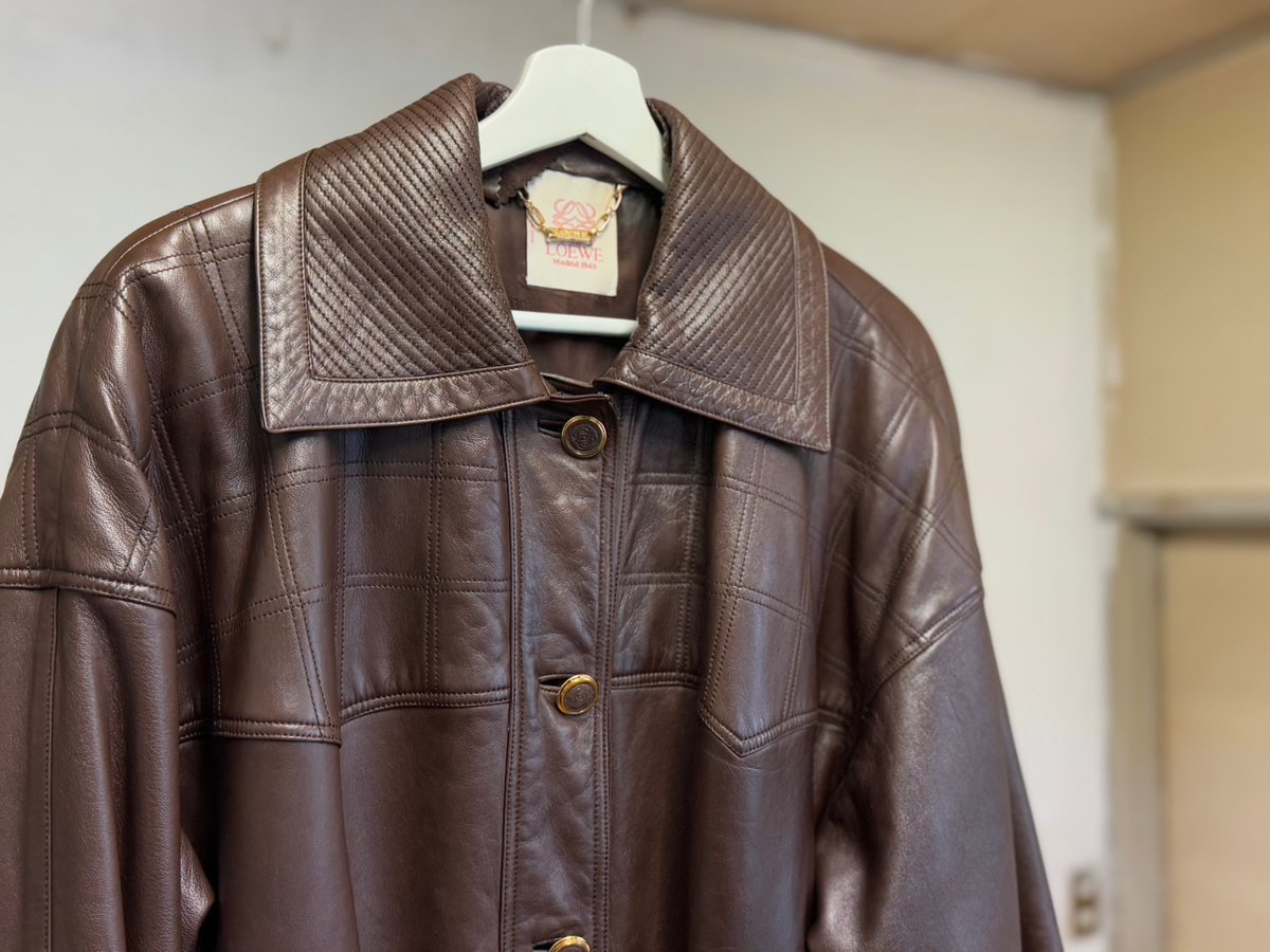 80-90s loewe leather anagram coat | weekend tokyo