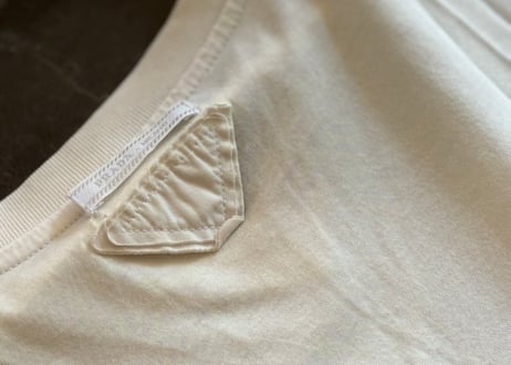 prada triangle rogo tops white
