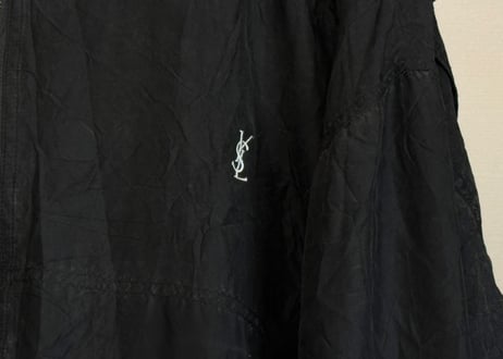 yves saint laurent YSL logo silk jacket black