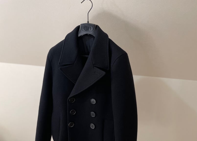 ディオールオム　pコート  エディ期　06aw カシミア混　6HH1048405 ディオールオムpコート エディ期06aw カシミア混6HH1048405