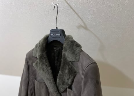 giorgio armani leather coat