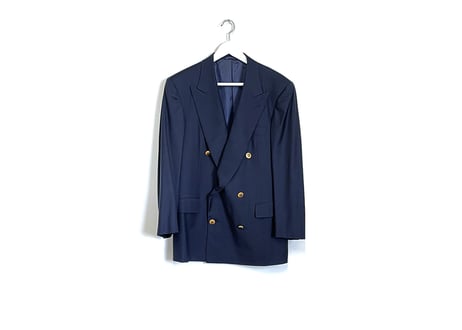 hermes gold button cashmere wool blazer