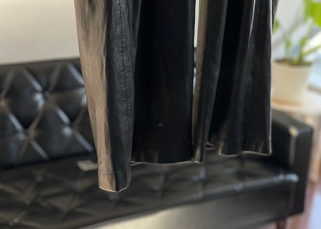 toironier fake leather wide tack pants
