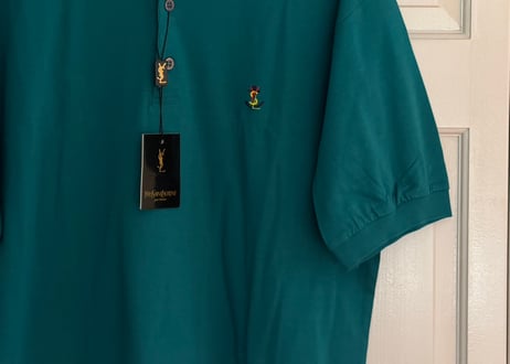 90s yves saint laurent ysl rogo polo shirt dead stock