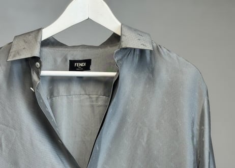 fendi 2024ss logo "総柄" silk shirt