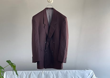 gianni versace "初期" bordeaux double set up suit