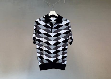 lanvin "総柄" knit polo shirt