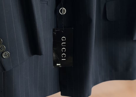 gucci doubole stripe set up suit dead stock