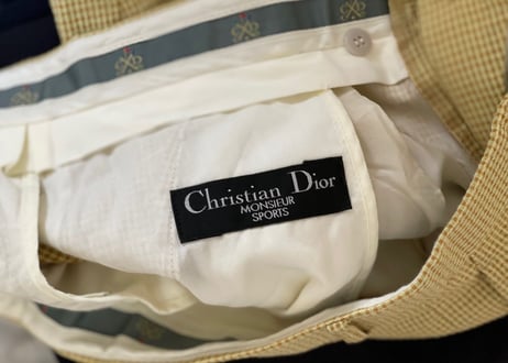 christian dior check wide trousers