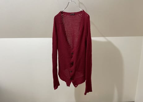 balmain broken knit cardigan