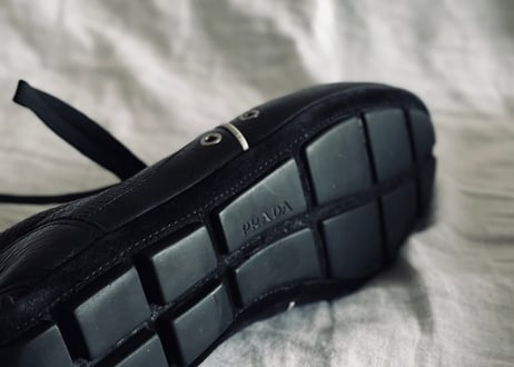 prada  low cut leather sneakers