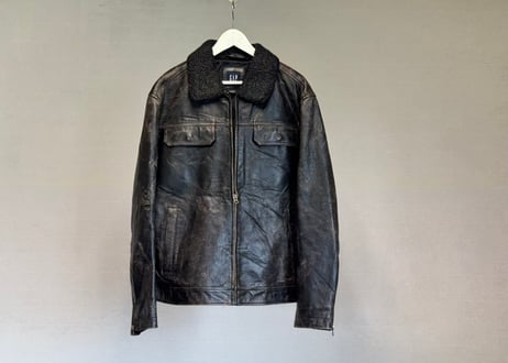 old gap leather jacket