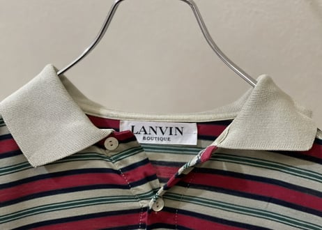 80-90s lanvin made in Italy border polo shirt