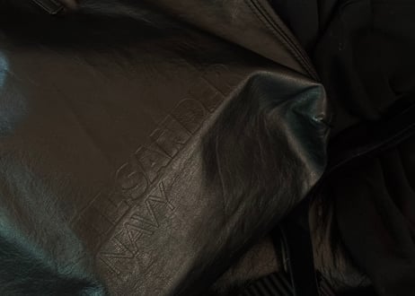 jilsander leather logo bag