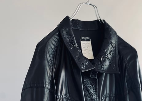 chanel pvc leather over size coat