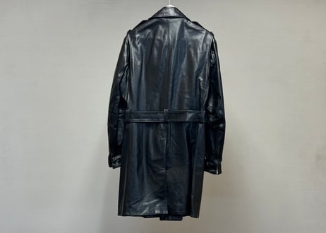 90s leather double coat