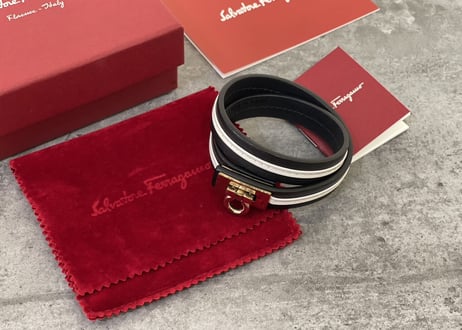 salvatore ferragamo leather bracelet