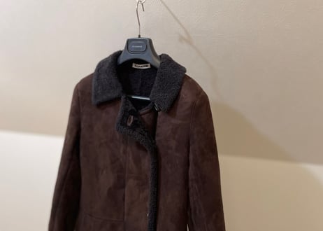 jilsander mouton leather coat