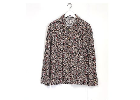 yota toki over size flower pattern corduroy shirt