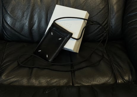 maison margiela leather necklace wallet