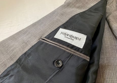yves saint laurent rive gauche cashmere wool set up suit dead stock
