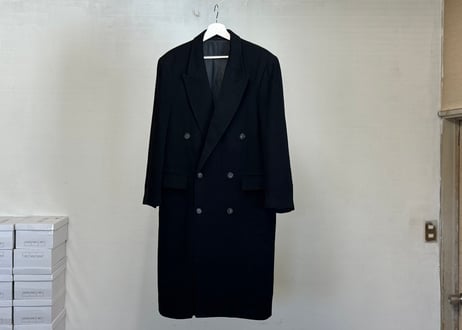 pure cashmere double long coat #L