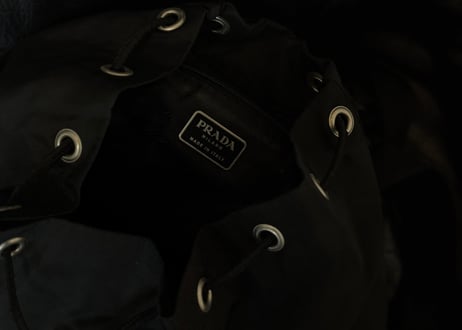prada nylon logo backpack