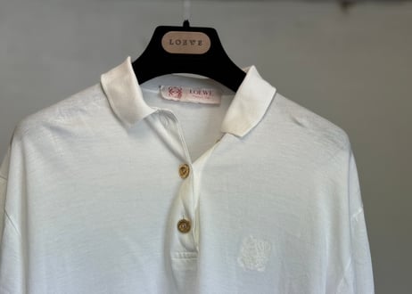 80-90s loewe anagram gold button shirt