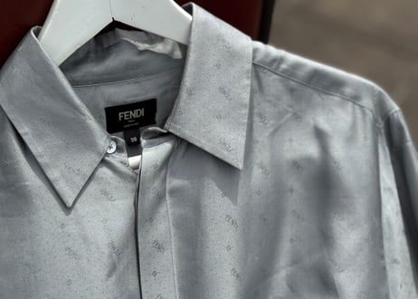 fendi 2024ss logo "総柄" silk shirt
