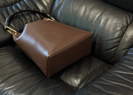 gucci leather bamboo one shoulder bag