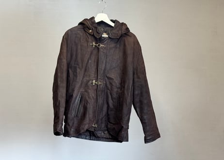 80s leather fireman jacket