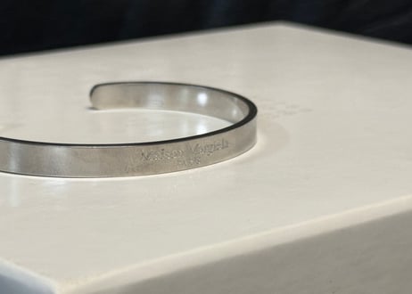 maison margiela sliver logo bracelet dead stock