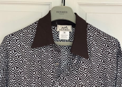 hermes "総柄" polo shirt