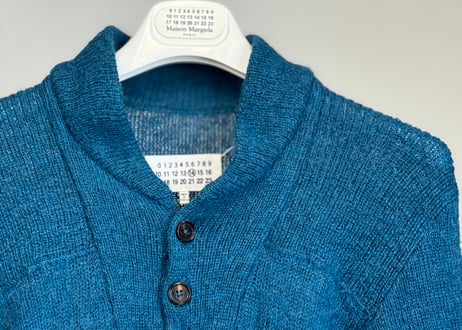 maison margiela turquoise blue alpaca knit