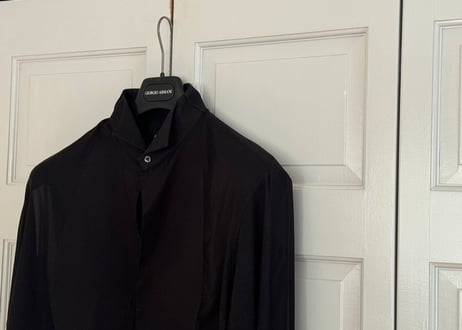 giorgio armani cufflinks black shirt