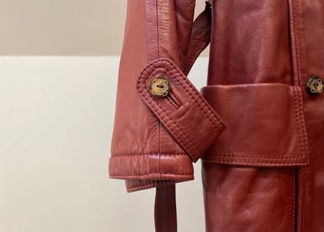 loewe leather double coat