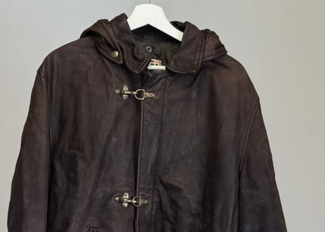 80s leather fireman jacket