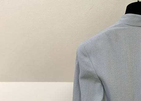 salvatore ferragamo no collar double jacket gray