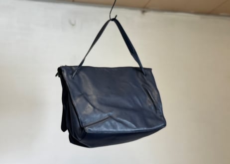 jilsander logo leather shoulder bag