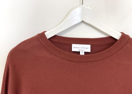 manual alphabet drop shoulder knit