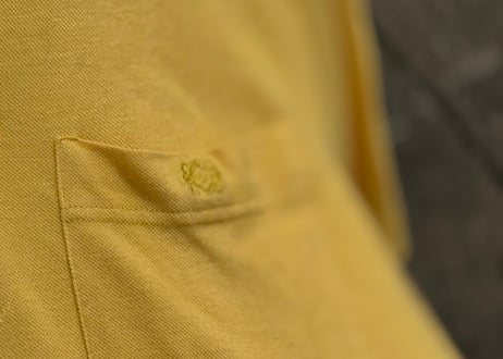 80-90s loewe anagram logo mustard polo shirt