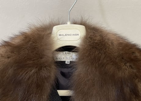 balenciaga double fur coat